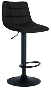Banco de bar Jerry em couro sintético com estrutura preta 87-108,5 x 43 x 46,5 cm Preto