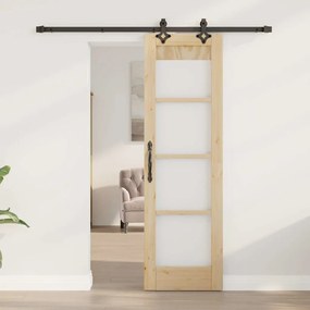 Porta Deslizante vidaXL com Conjunto de Hardware 'ORKDAL'Madeira Sólid