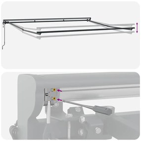 Toldo Retrátil Manual Amarelo e Laranja 400x300 cm Poliéster