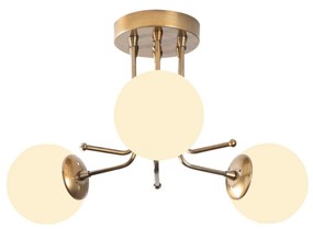 Chandelier Daisy – Dourado Branco – 48 x 48 cm