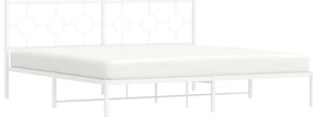 Estrutura de cama com cabeceira 193x203 cm metal branco