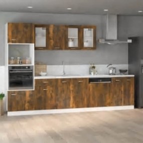 vidaXL Armário micro-ondas “Lyon” 60x57x207 cm carvalho fumado