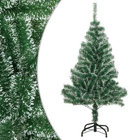 vidaXL Árvore de Natal artificial c/ flocos de neve 120 cm verde