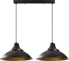 Candeeiro de Teto Saglam – Preto e Dourado – 62 x 30 cm