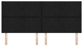 Cabeceira LED vidaXL Design de Quadrados de Diamante Preto 200 cm Teci