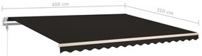 Toldo retrátil manual com postes 4x3,5 m antracite