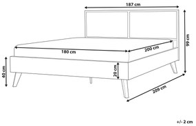 Cama de casal em rattan preto 180 x 200 cm MONPAZIER Beliani