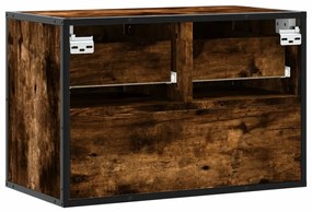 Móvel p/ TV 60x31x39,5 cm deriv. madeira/metal carvalho fumado