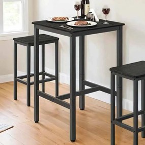 Mesa de bar, mesa de cozinha, mesa alta (BANCOS NÃO INCLUIDOS) 60 x 60 x 92 cm preto
