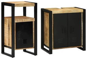 vidaXL Conjunto de Móveis para Banheiro 2 pcs Madeira de manga rústica