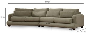 Sofá de 4 Lugares River – Verde – 330x105x90 cm