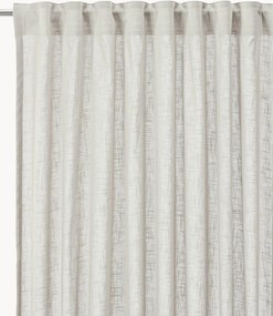 Cortinas opacas de algodão leve com multi-banda Otila, conjunto de 2, L 125 cm