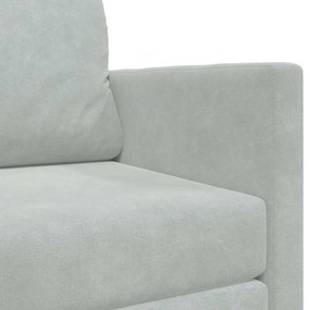 Sofá Cama de Chão 2-em-1 Cinza Claro 124x204x61 cm Veludo