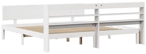 Estrutura de cama c/ cabeceira sem colchão 200x200 cm branco