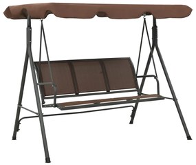 41422 vidaXL Baloiço de jardim com toldo cor café