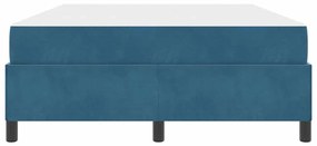 Estrutura da Cama Azul Escuro e Branco 140 x 190 cm Veludo