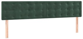 Cama com molas/colchão 200x200 cm veludo verde-escuro