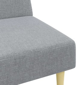 2 pcs conjunto de sofás tecido cinzento-claro