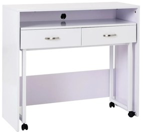 Mesas de Computador HOMCOM Branco Madeira 100x36x88cm