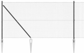 Cerca de Arame Soldado com 13 Postes Espeto Cinza 1.4x50 m Aço