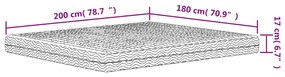 Colchão de espuma 180x200 cm dureza H2 H3 branco