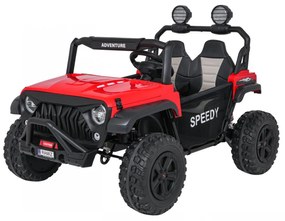 Jipe elétrico para Crianças 2 Lugares 24V 4x4 PASSION 4x4 Off-Road Rodas Espuma EVA, Assento couro ecológico Vermelho