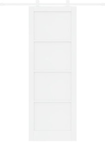 Porta Deslizante vidaXL com Conjunto de Ferragens Branca 83x232 cm Mad