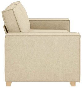 Sofá de 2 lugares em tecido creme 140 cm
