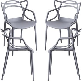 Pack 4 Cadeiras Korme - Cinza