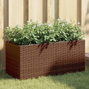 vidaXL Canteiro jardim com 2 vasos 2pcs 72x30x32 cm vime PE castanho