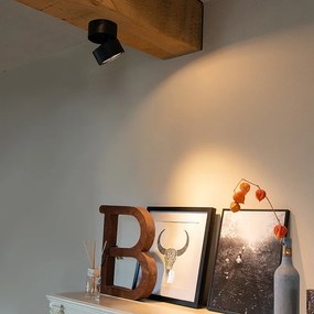 Foco moderno preto redondo regulável - Go Nine