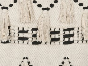 Conjunto de 2 almofadas decorativas em algodão creme e preto 45 x 45 cm THONDI Beliani