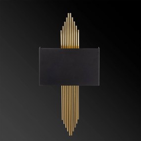 Aplique de Parede 612 – Preto/Dourado – 75 x 10 x 22 cm