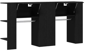 Armários para Corredor 2 pcs Carvalho Preto Madeira de Engenharia