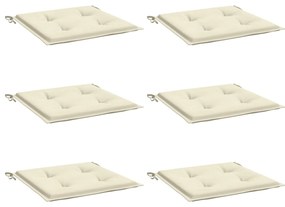 Almofadões p/ cadeiras jardim 6pcs 40x40x3 cm oxford cor creme