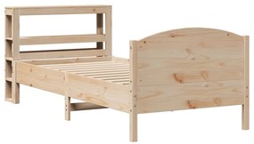 Cama sem colchão 75x190 cm madeira de pinho maciça