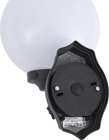 Candeeiro de Parede Exterior Clássico Preto com Vidro Opal IP44 - Champs