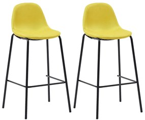 Cadeiras de bar 2 pcs tecido amarelo