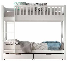 Conjunto cama Infantil SCOTT beliche com 2 gavetas BRANCO