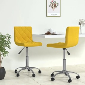 vidaXL Cadeiras de jantar giratórias 2 pcs veludo amarelo mostarda