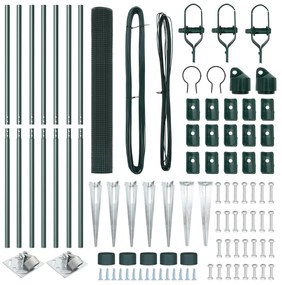 Conjunto de Poste de Cerca Conjunto de 2 Verde