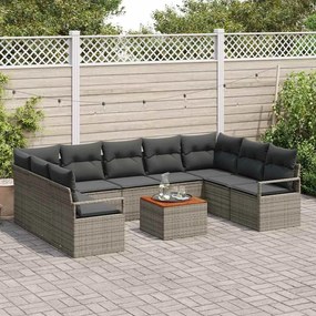Conjunto de Sofás para Jardim Cinza 10 pcs Cinzeto Grande