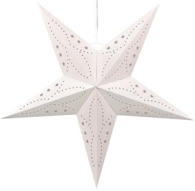 Conjunto de 2 estrelas de papel com LED em branco brilhante 60 cm MOTTI Beliani
