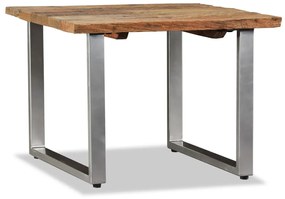 Mesa de centro madeira reciclada maciça 55x55x40 cm