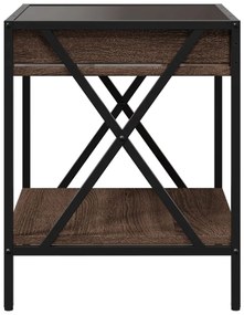 Mesa de centro luzes LED Infinity 40x40x49 cm carvalho castanho