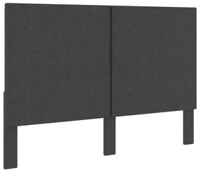 Cabeceira de cama 160x200 cm tecido cinzento-escuro