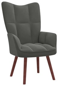 Cadeira de descanso veludo cinzento-escuro