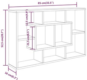 Estante 85x16x52,5 cm derivados de madeira cinzento sonoma