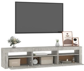 Móvel de TV com luzes LED 180x35x40 cm cinza sonoma