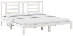 Cama sem colchão 200x200 cm madeira de pinho maciça branco